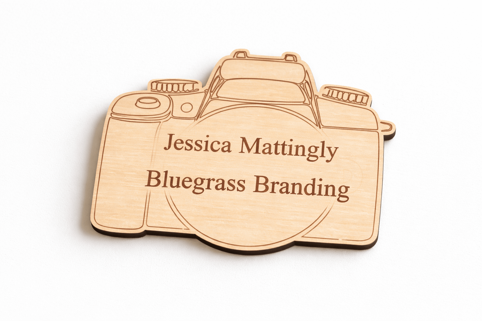 Photographer Camera Name Tag Badge | Personalized Business Name Badge for Photographers & Creatives - Embellish My Heart