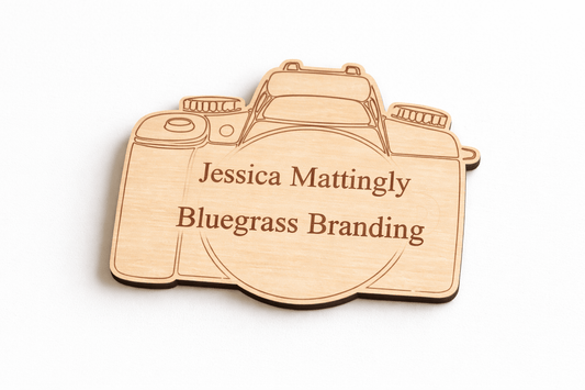 Photographer Camera Name Tag Badge | Personalized Business Name Badge for Photographers & Creatives - Embellish My Heart