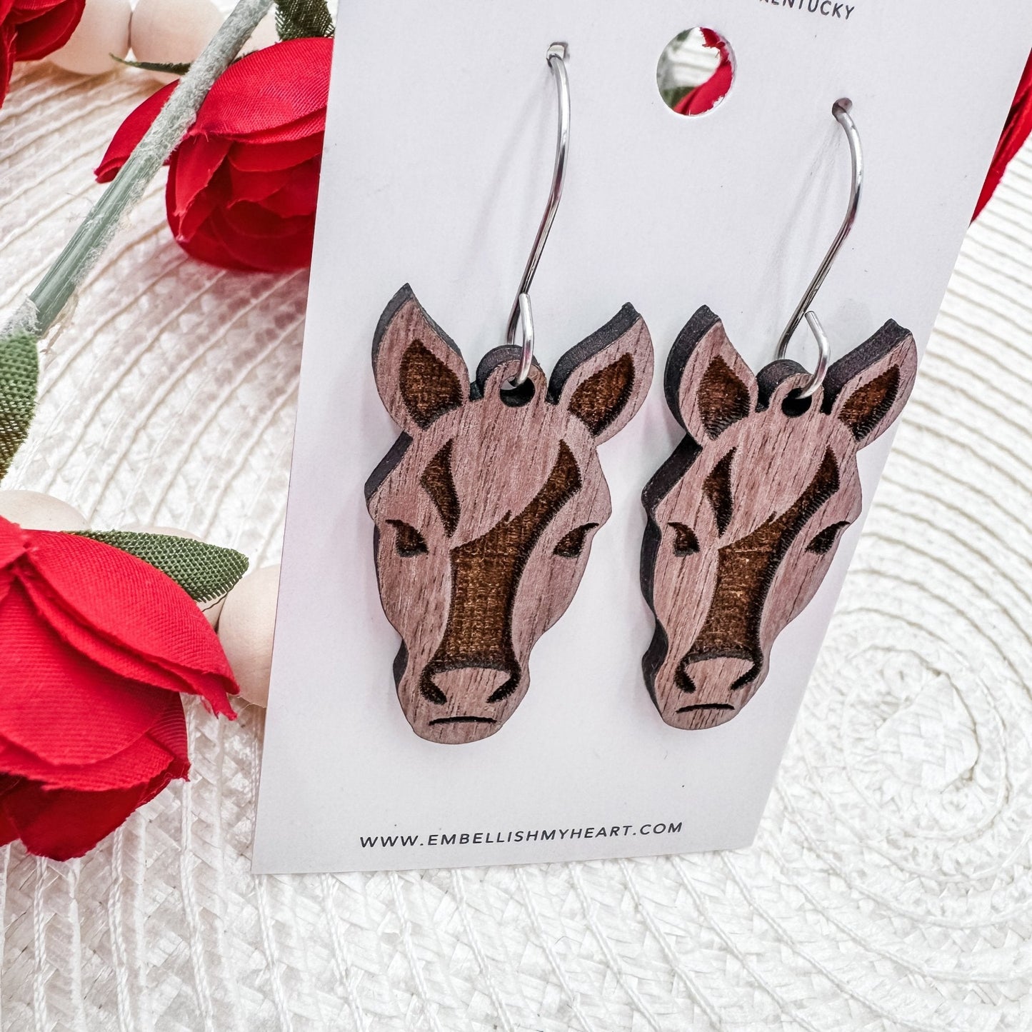 WH - Kentucky Derby Horse Head Earrings - Embellish My Heart