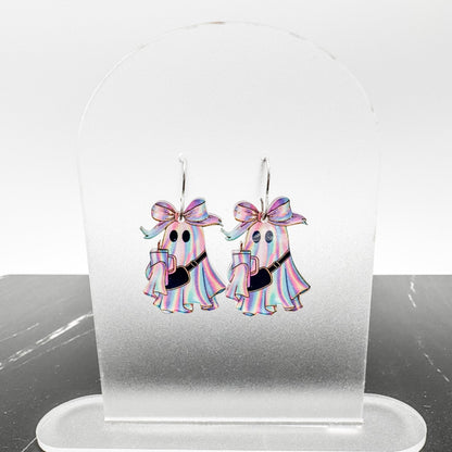 Wholesale Iridescent Pastel Halloween Earrings – Coffee Ghost, Pumpkin Candy Bucket, Witchy Scene | Ready - to - Sell Boutique Jewelry - Embellish My Heart