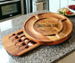 Charcuterie Board Set, Charcuterie Board Set, Acacia Wood Round Cheese Board and Knife Set, Portable Cheese Platter and Serving Tray, Ideal Gift for Housewarming, Party, Wedding Anniversary - Embellish My Heart