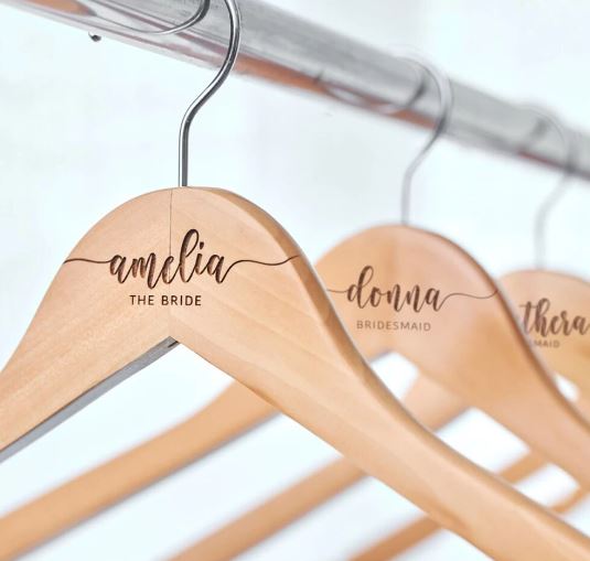 Custom Engraved Bridal Party Hangers - Embellish My Heart