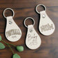 Custom Keychains - Engraved Beige Faux Leather Teardrop Keychain - Embellish My Heart