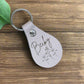 Custom Keychains - Engraved Beige Faux Leather Teardrop Keychain - Embellish My Heart