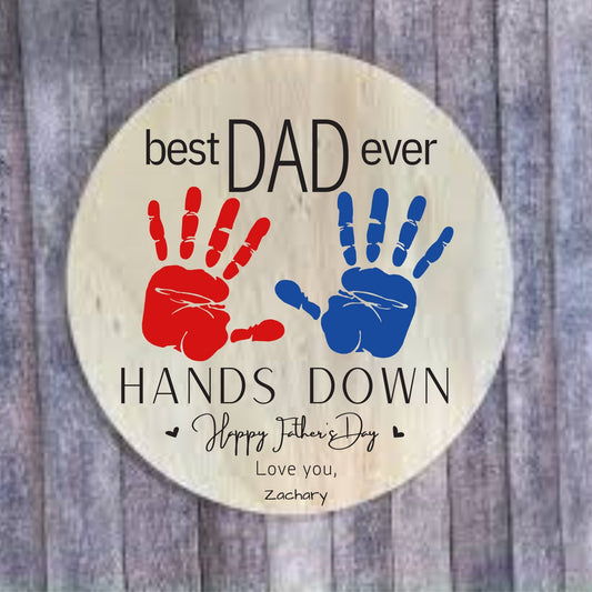 Father’s Day DIY handprint sign - Embellish My Heart Crafts