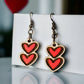 Heart dangle earrings, Stacked Hearts - Embellish My Heart