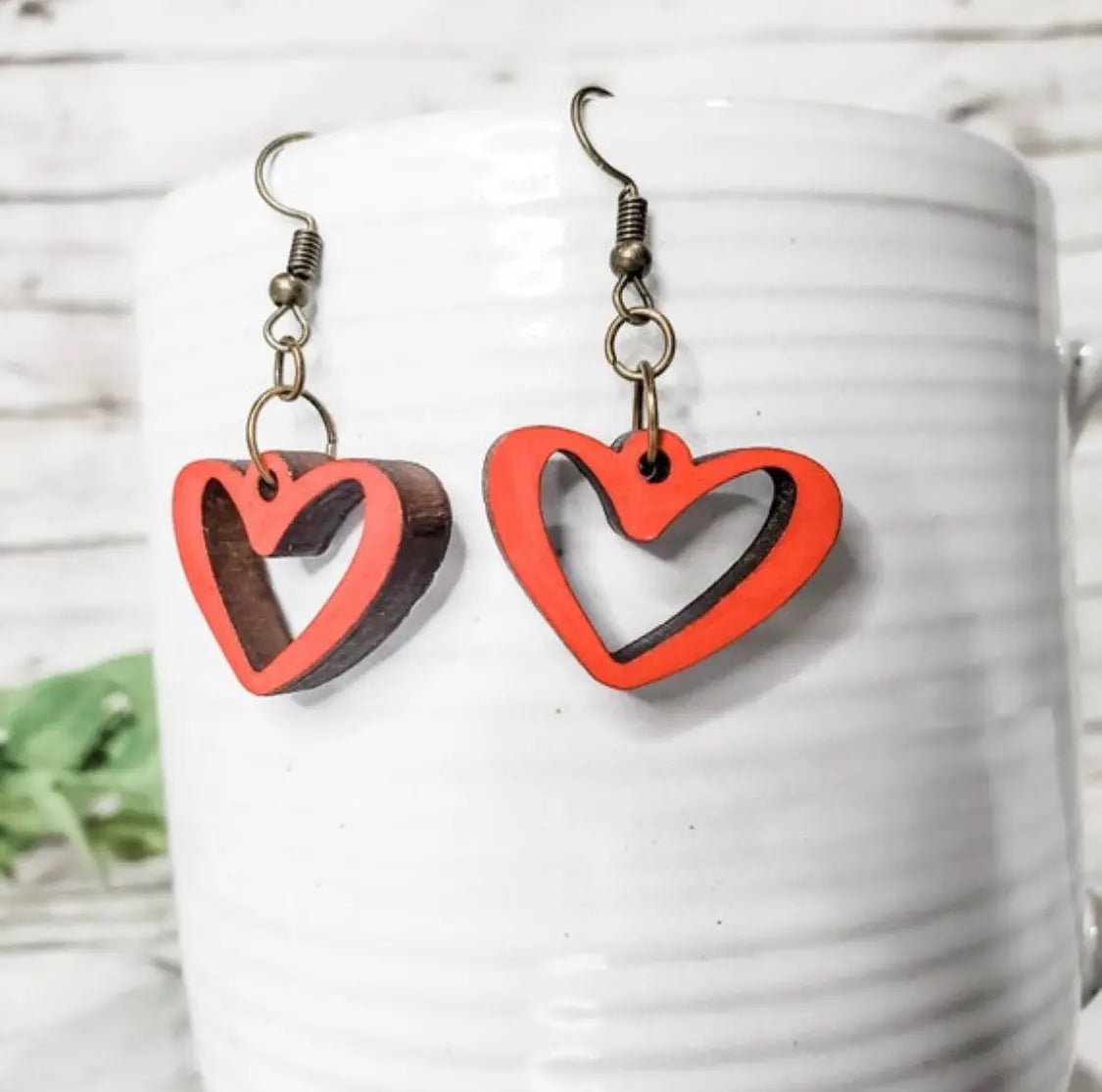 Heart dangle earrings, Valentine's Day, Love, Red, Valentine, Hearts, drop earrings - Embellish My Heart Crafts