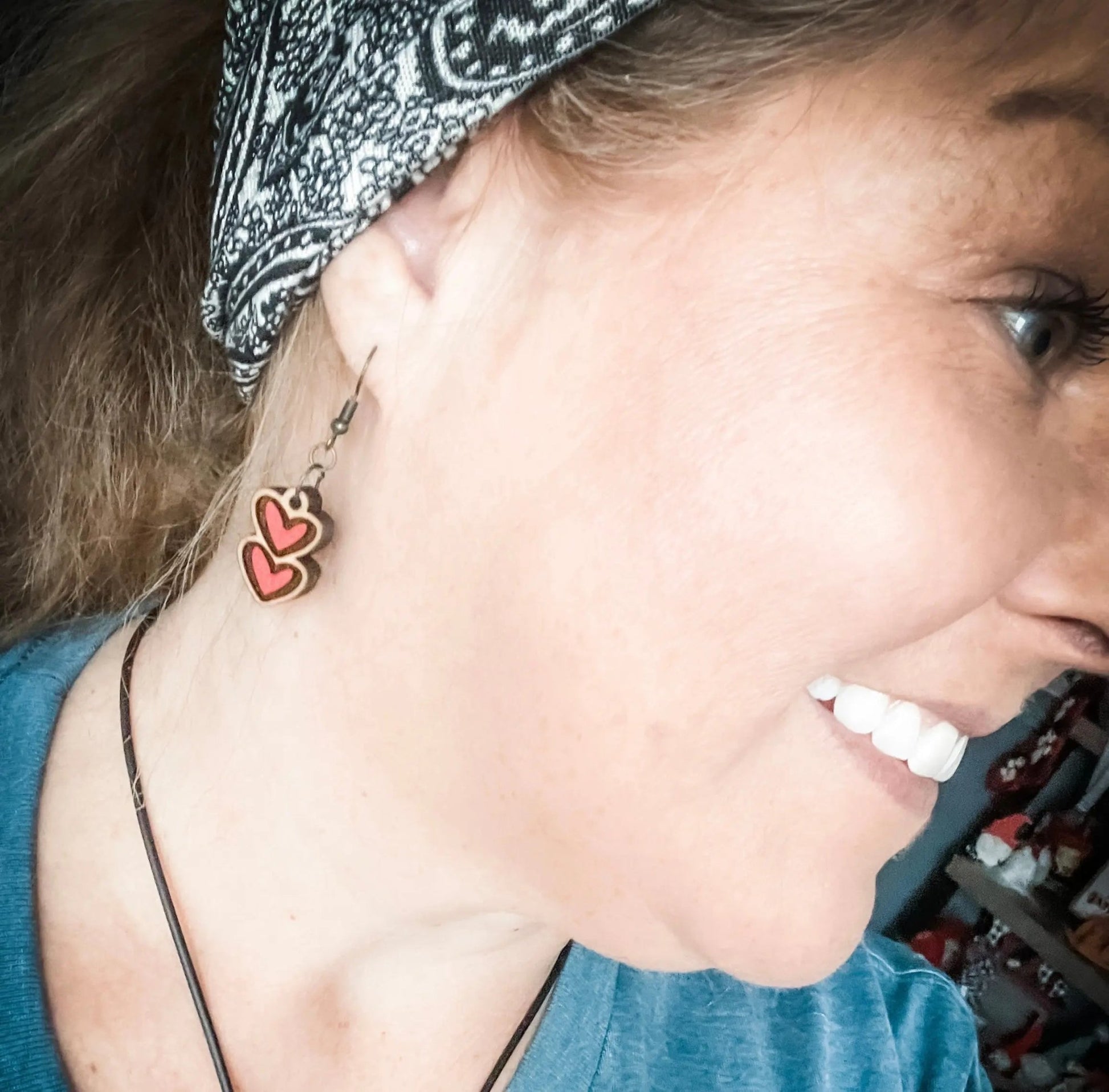 Heart dangle earrings, Valentine's Day, Love, Red, Valentine, Hearts, drop earrings - Embellish My Heart Crafts