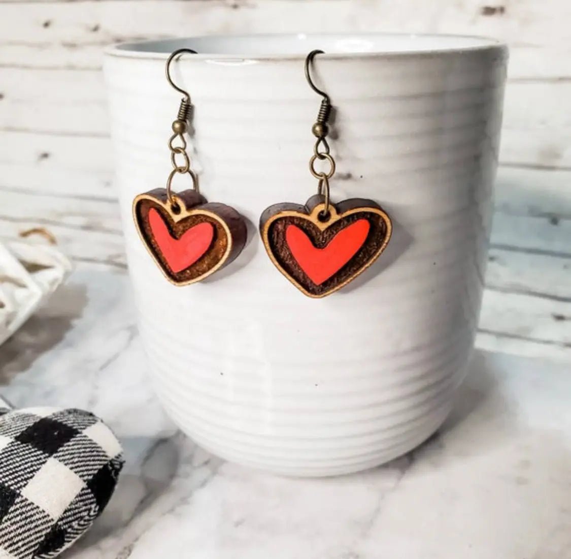 Heart dangle earrings, Valentine's Day, Love, Red, Valentine, Hearts, drop earrings - Embellish My Heart Crafts