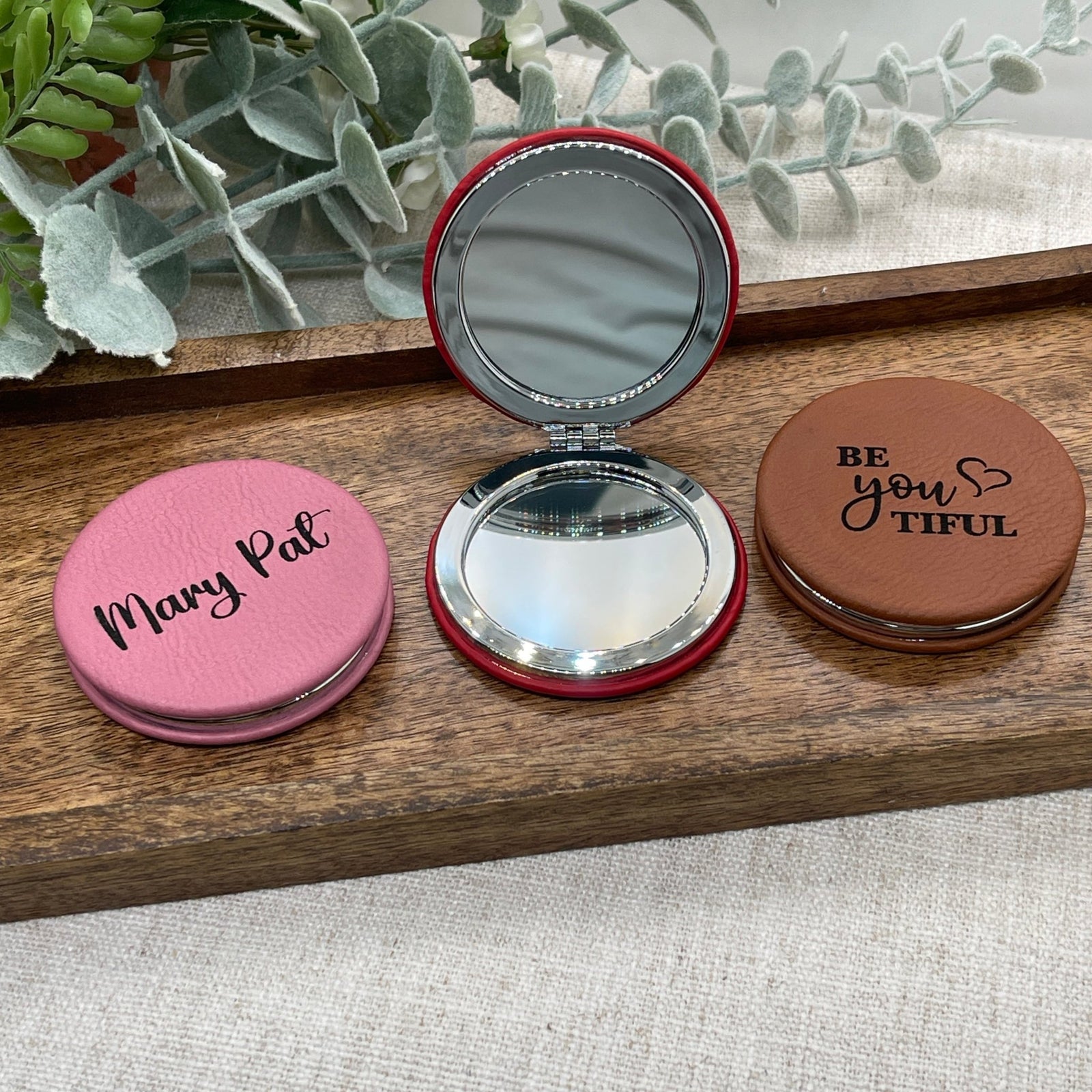 Leatherette Compact Mirrors - Embellish My Heart