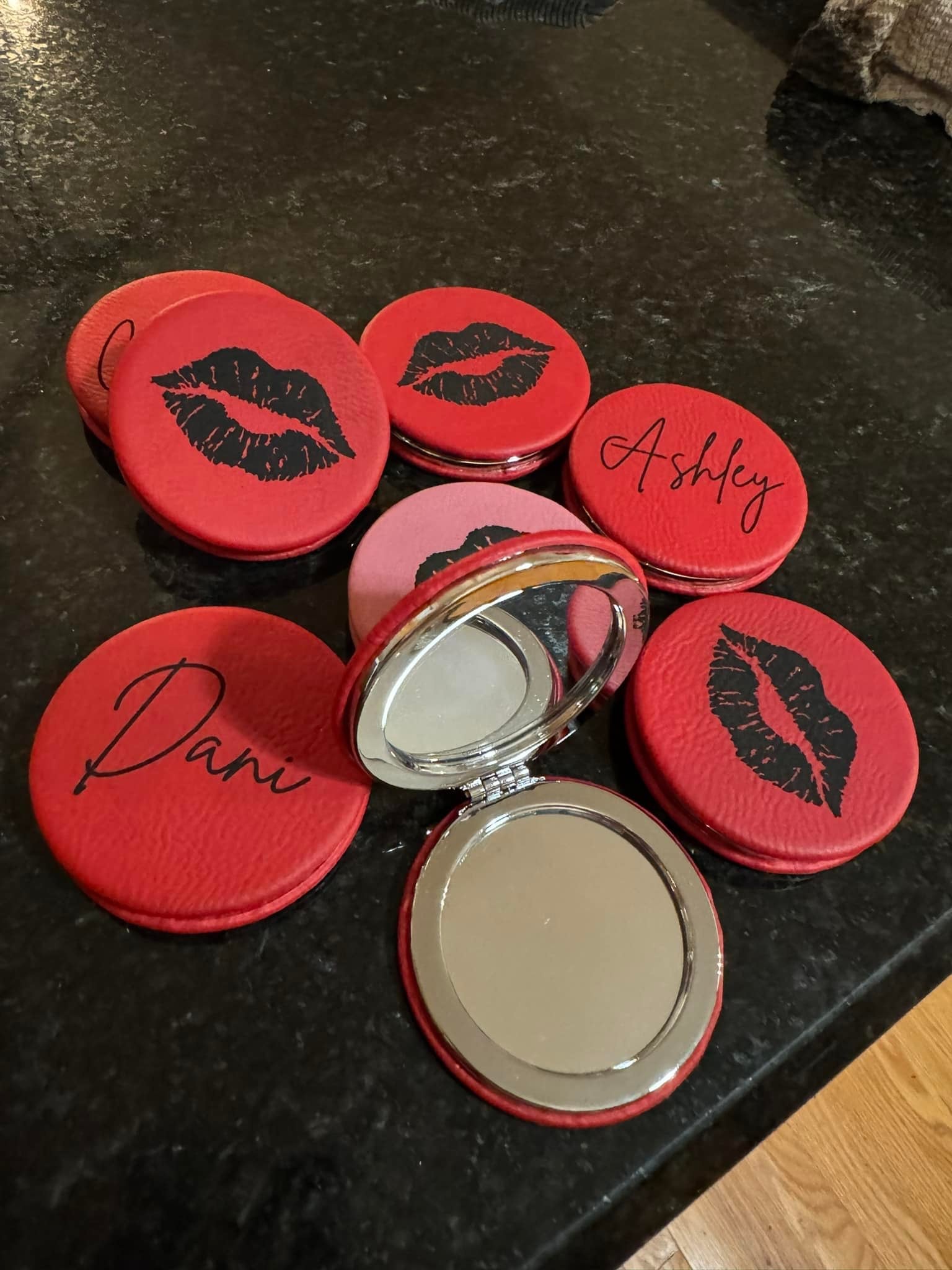 Leatherette Compact Mirrors - Embellish My Heart