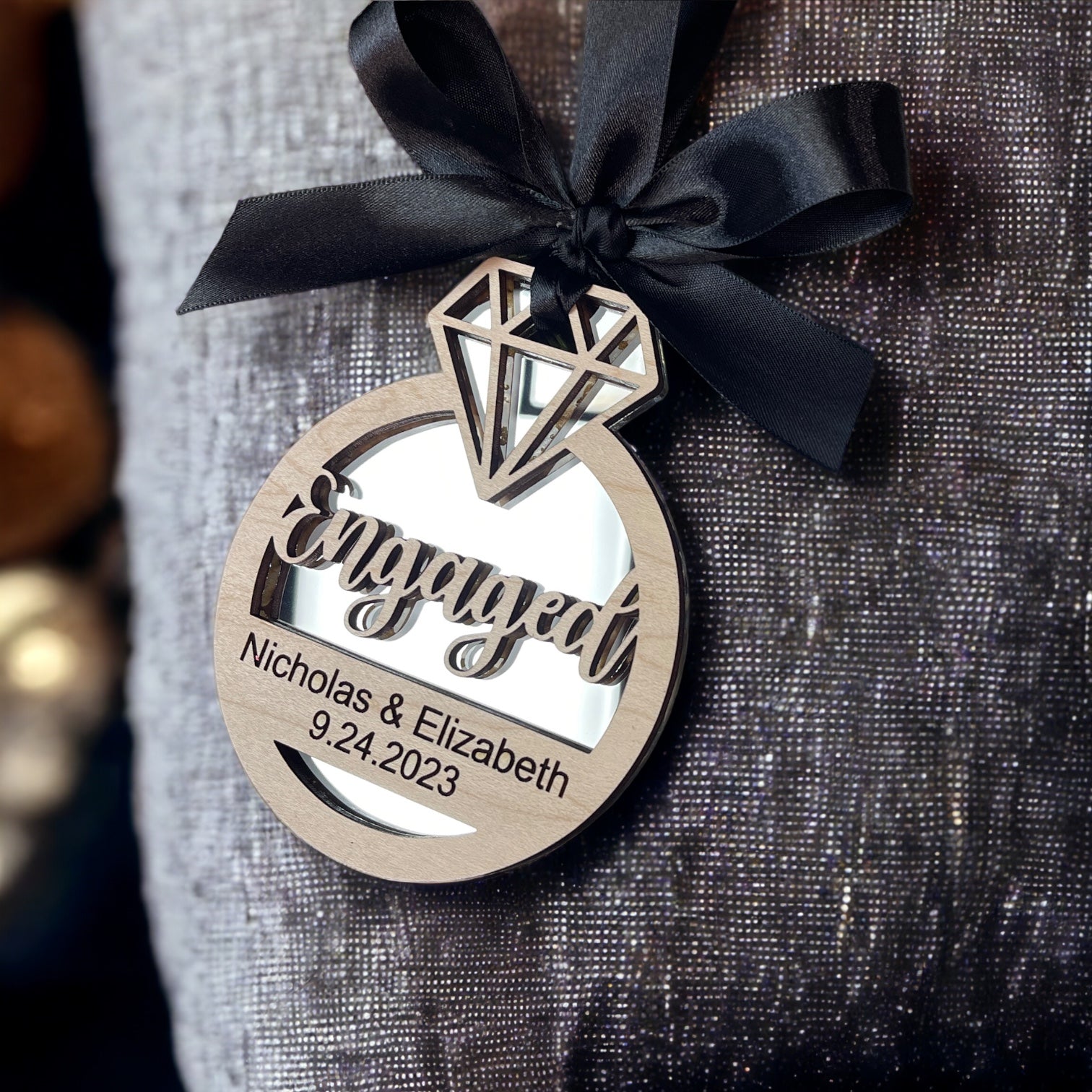 Married, Engaged Christmas Ornament Keepsake - Embellish My Heart