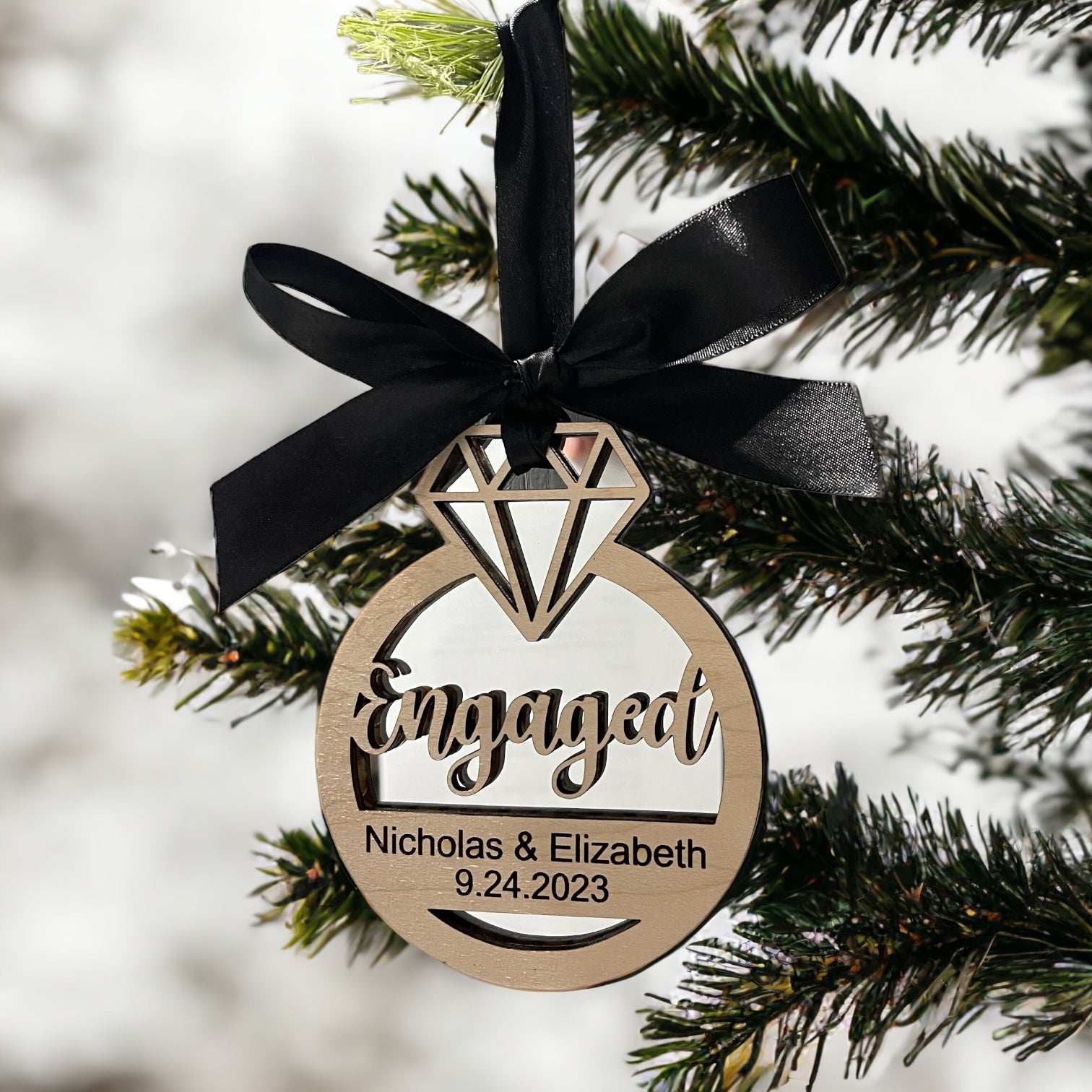 Married, Engaged Christmas Ornament Keepsake - Embellish My Heart