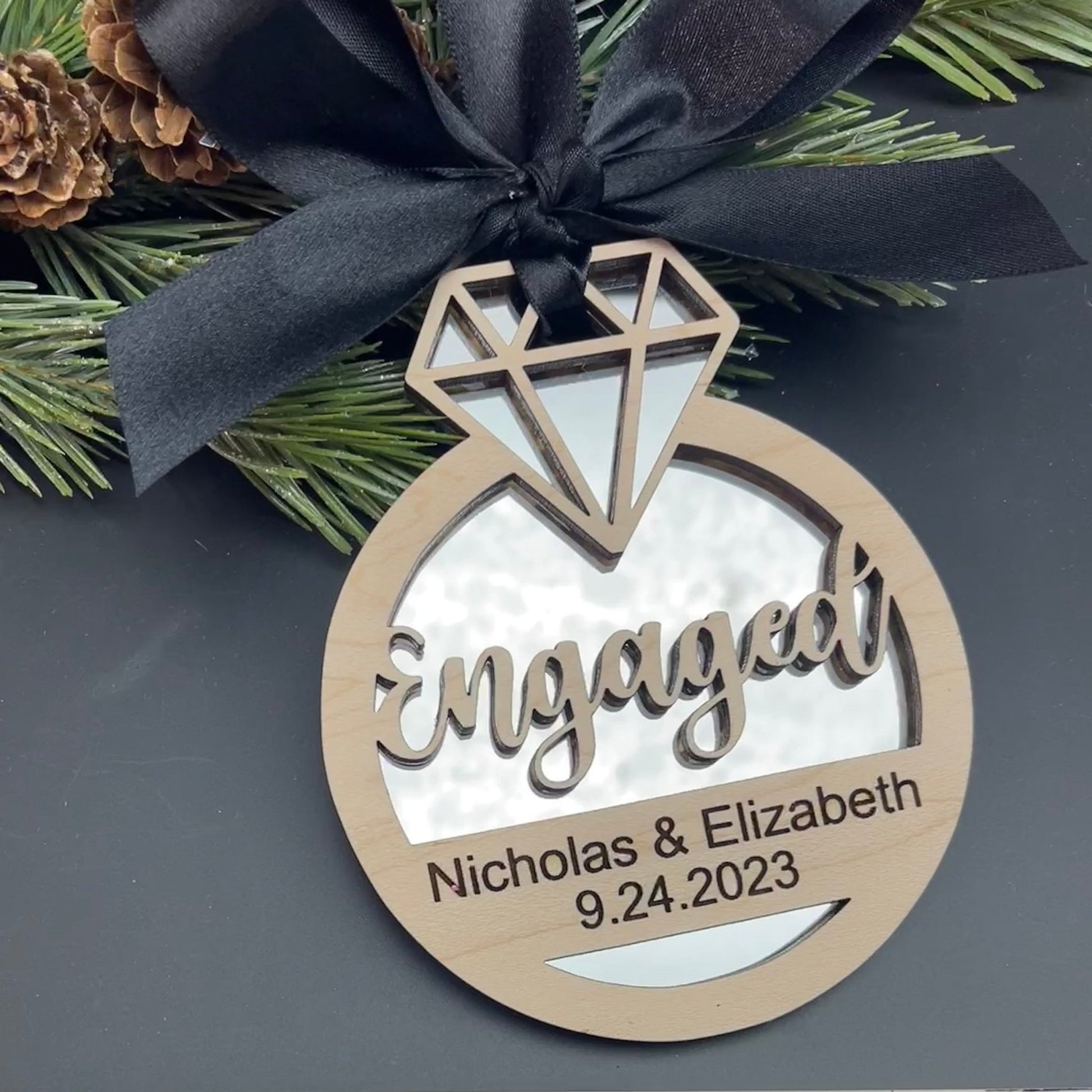 Married, Engaged Christmas Ornament Keepsake - Embellish My Heart