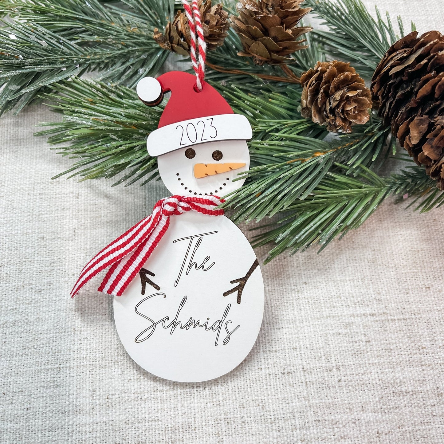 Snowman Family Name Ornament - Embellish My Heart